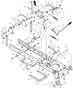 Mower Housing Suspension Diagram and Parts List for 405601X30A 2003 Briggs and Stratton Lawn Tractor
